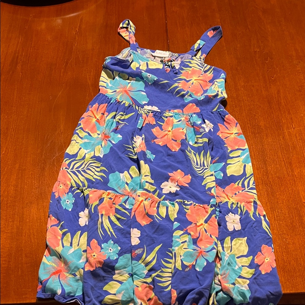 Place Kids Casual Dress - Blue with Floral Print